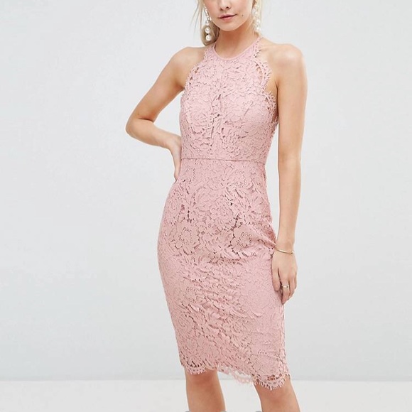 ASOS Dresses & Skirts - ASOS Scallop Pinny Lace Midi Pencil Dress